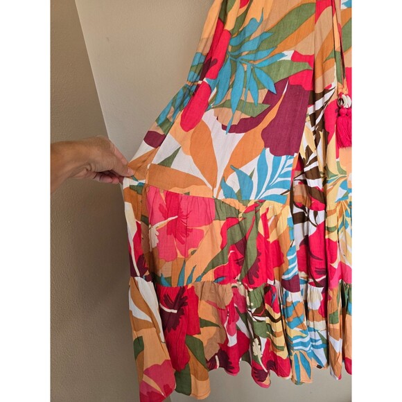 True Destinations floral flared tropical beach pants/ cover up size XS - Picture 3 of 9